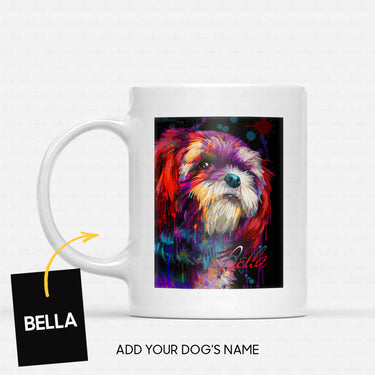 Custom Dog Mug - Personalized Colorful Dog Gift For Dad - White Mug